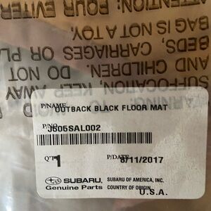 4 NWT 2017 Black Subaru Outback Non Slip Carpeted Floor Mats